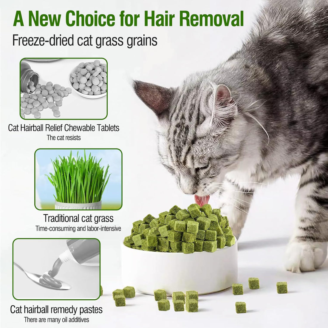 60g/2.13oz Cat Grass Teething Toy Hairballs,Chew Treats
