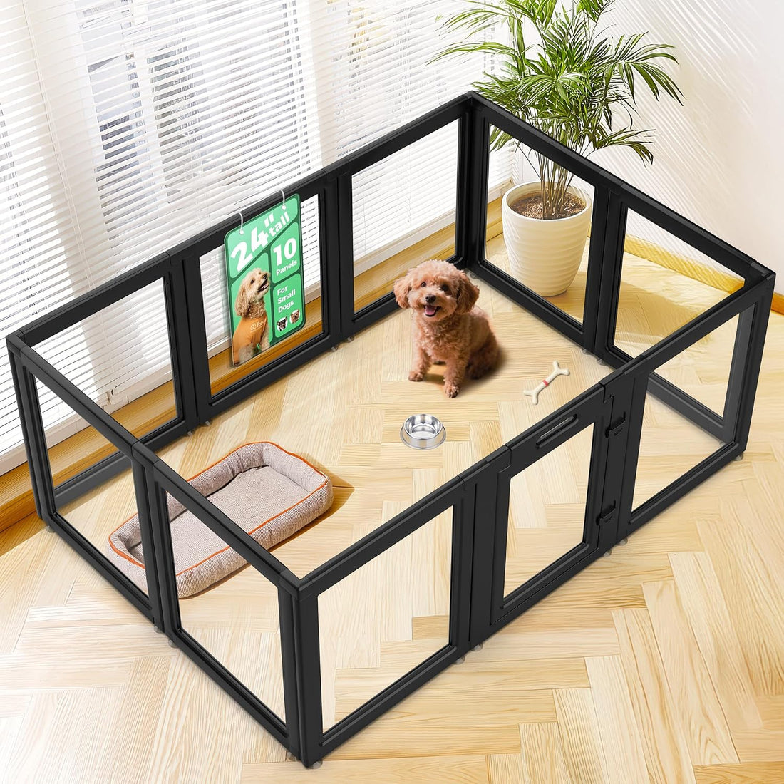 FXW Add-On Whelping Gate & Panel for AuraSpace Acrylic Indoor Dog