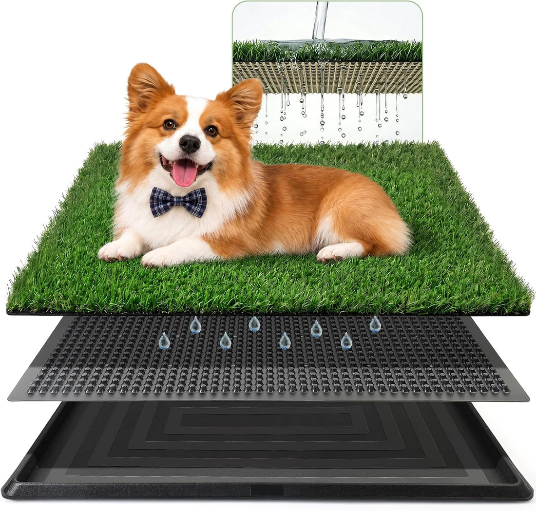 Powools Grass Pad for Dogs Potty, 3-Layer Reusable, Washable