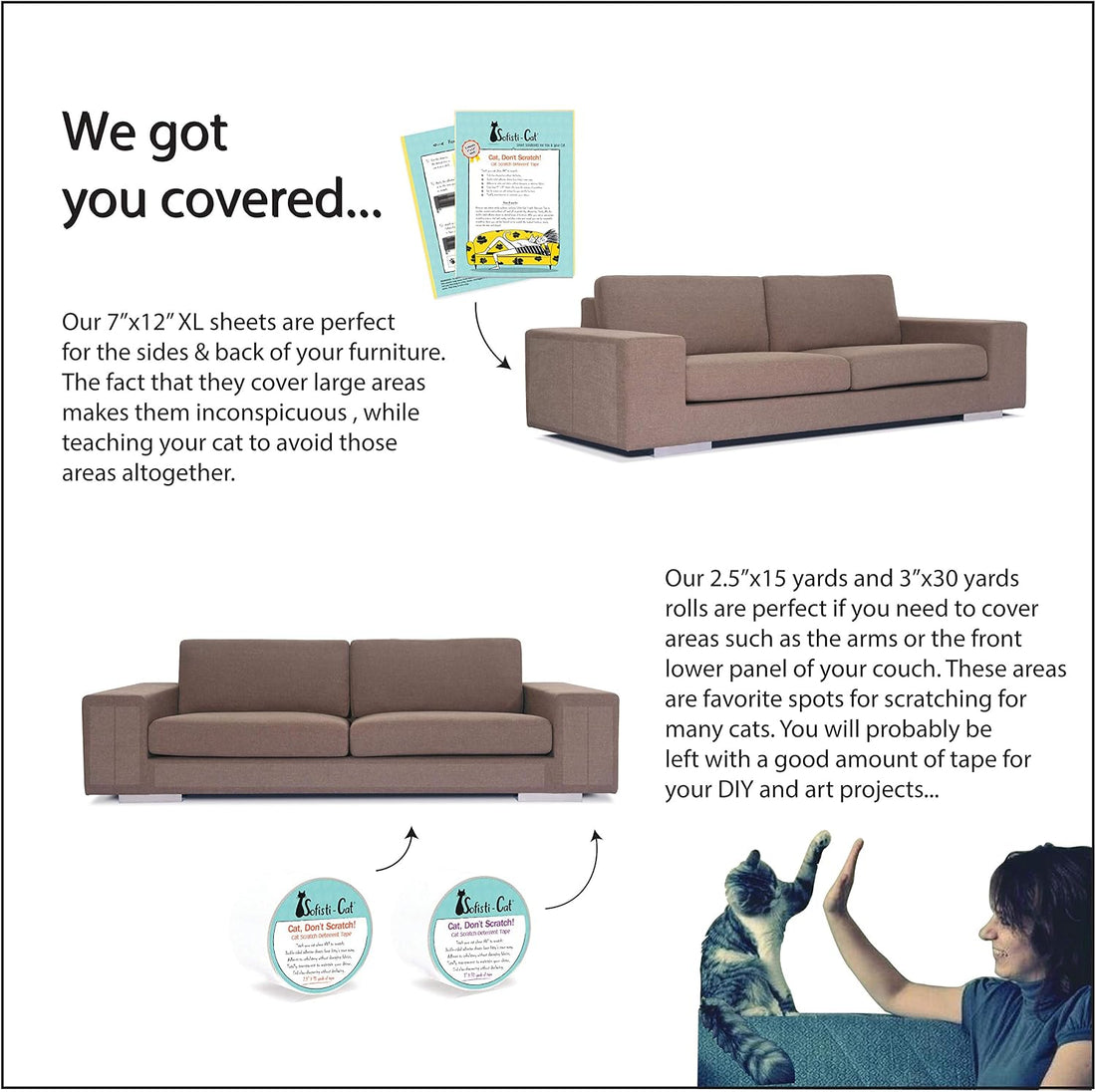 Sofisti-Cat Training Tape, Cat Tape for Furniture