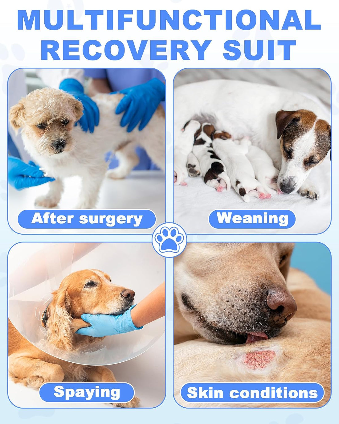 ANWA Recovery Suit for Dogs After Surgery, Breathable Dog Onesie