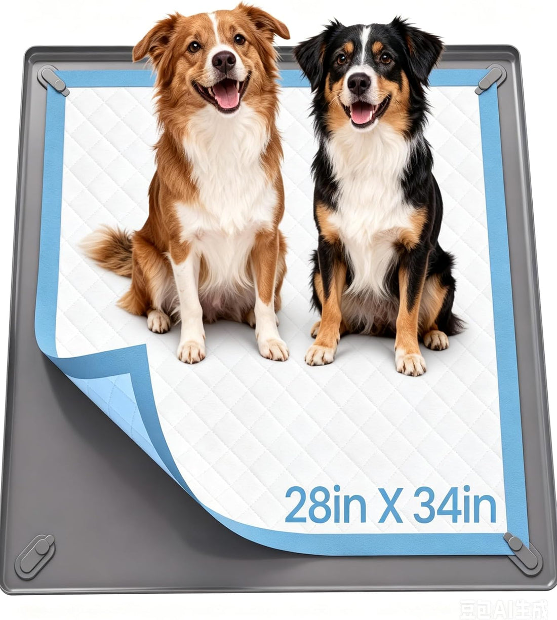 Pee Pad Holder for Dogs - 28" x 34" Silicone Puppy Potty Training Tray