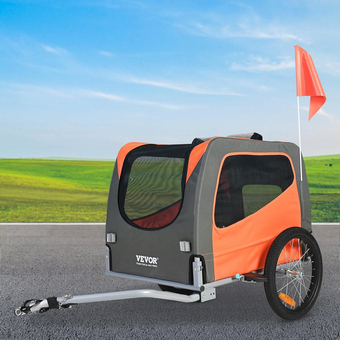 VEVOR Dog Bike Trailer, Supports up to 66 lbs