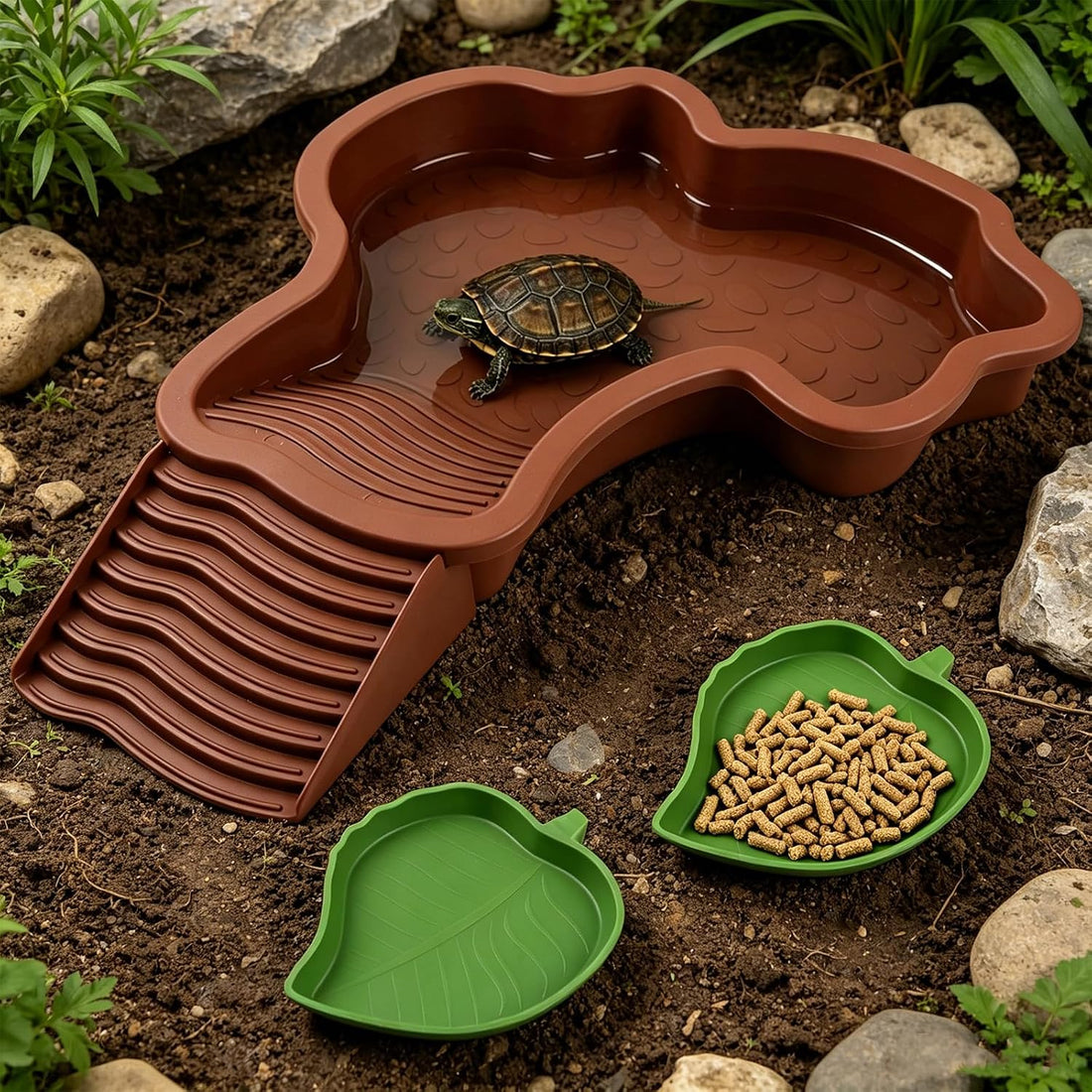 3 Pcs Reptile Bathing Pool Set