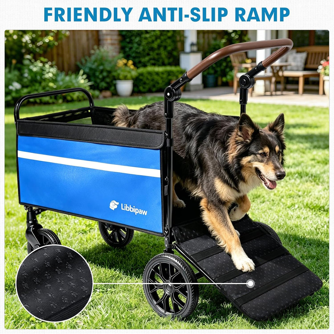Foldable Dog Wagon for Medium & Large Dogs, Senior Dog Cart