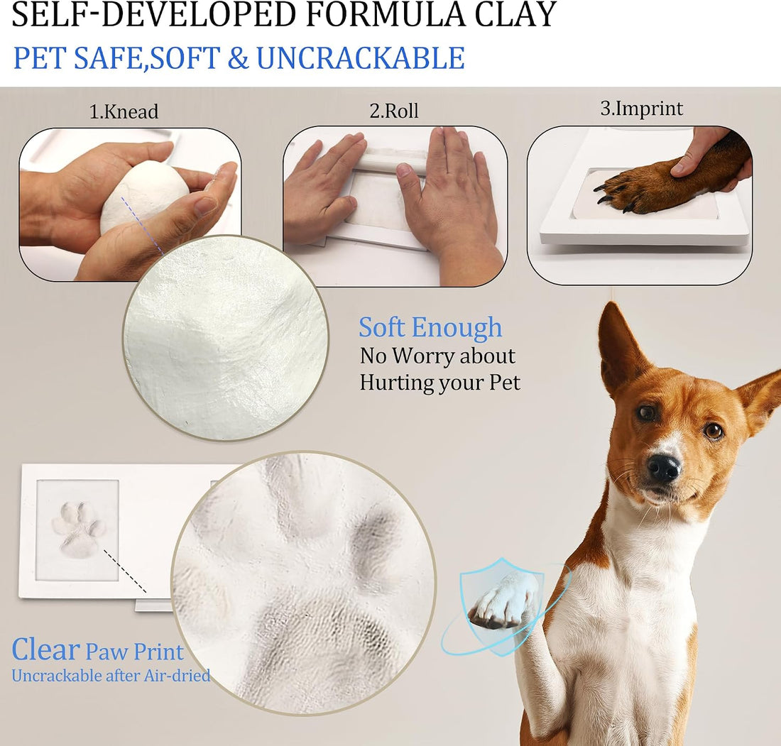 MYPAWLETS Paw Print Frame Kit,Dog/Cat Paw Print Kit,Soft Pawprint