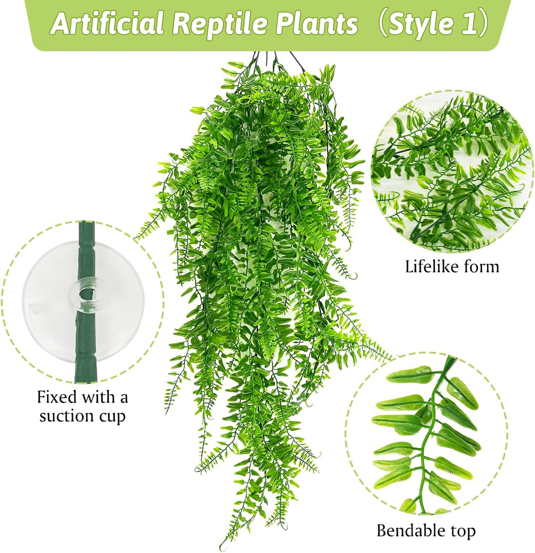 Hamiledyi Reptile Plants for Terrarium Hanging Fake Leaves