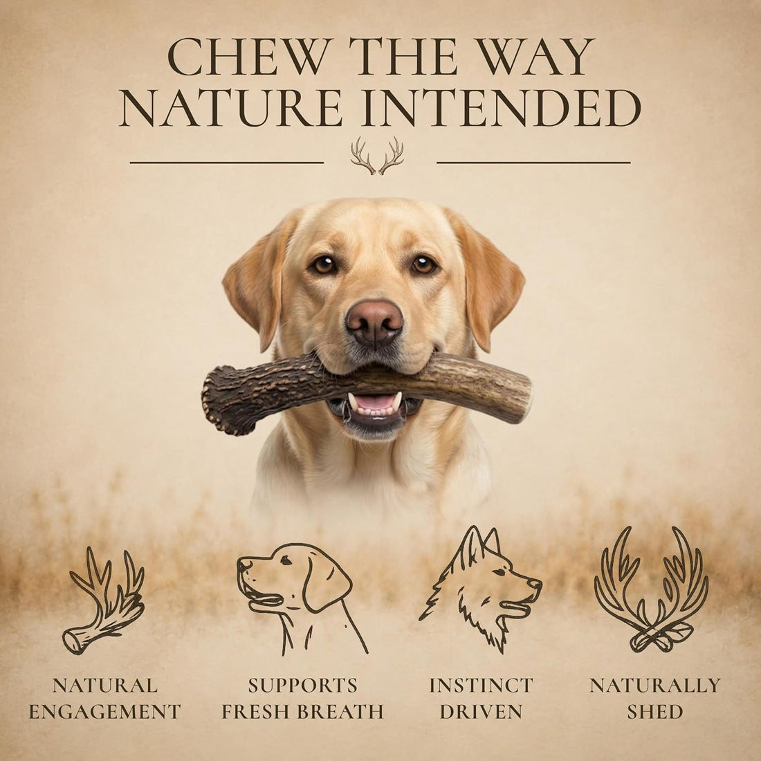 Whitetail Naturals Deer Antler Dog Chews - Long Lasting