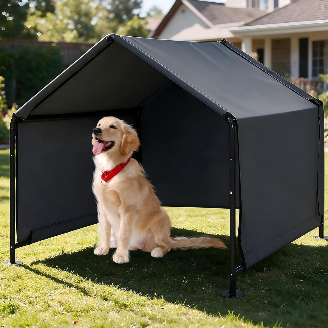 Large Dog Shade for Outside - Outdoor Dog Canopy Pet House Dog Tent