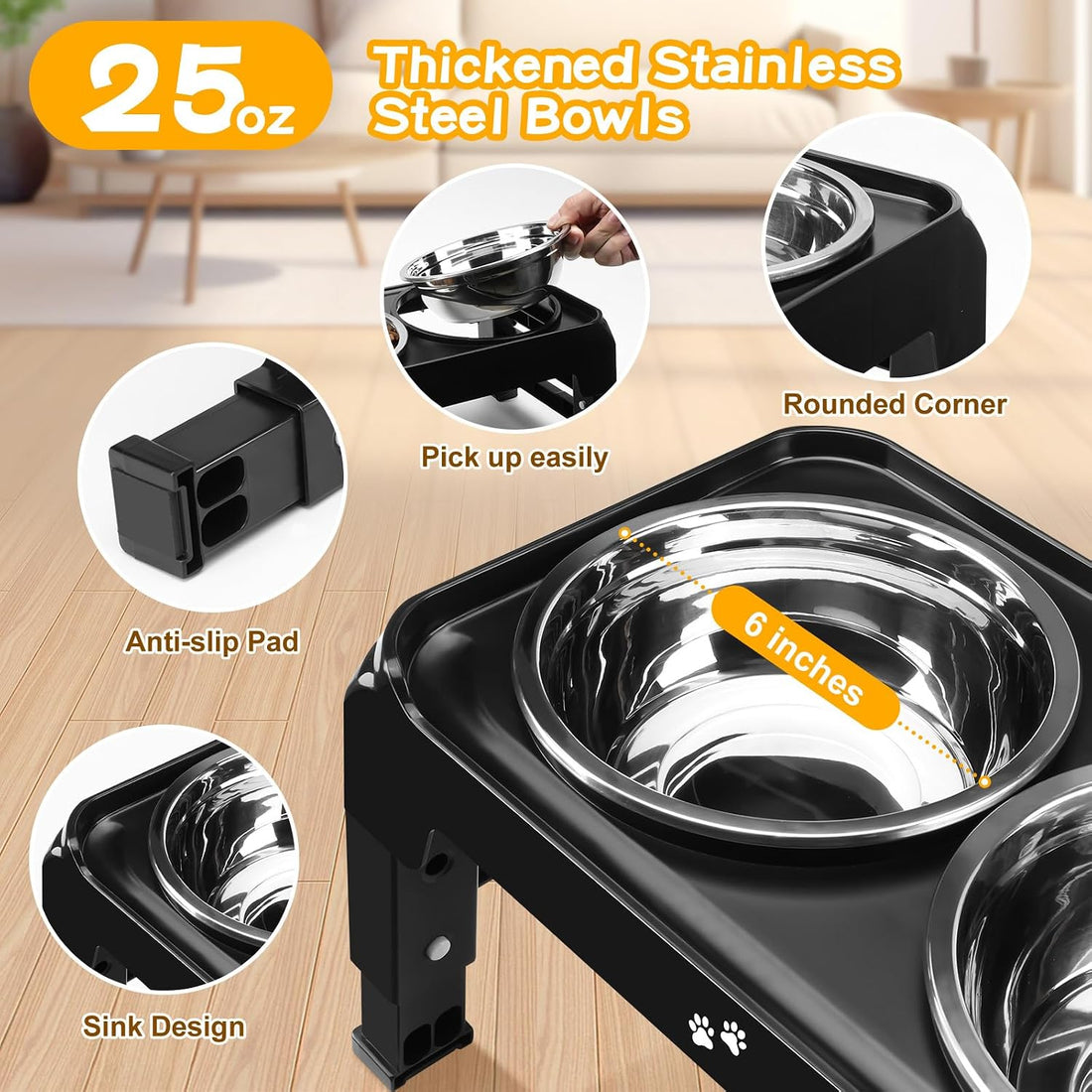 COMESOON Elevated Dog Bowls for Small Medium Dogs