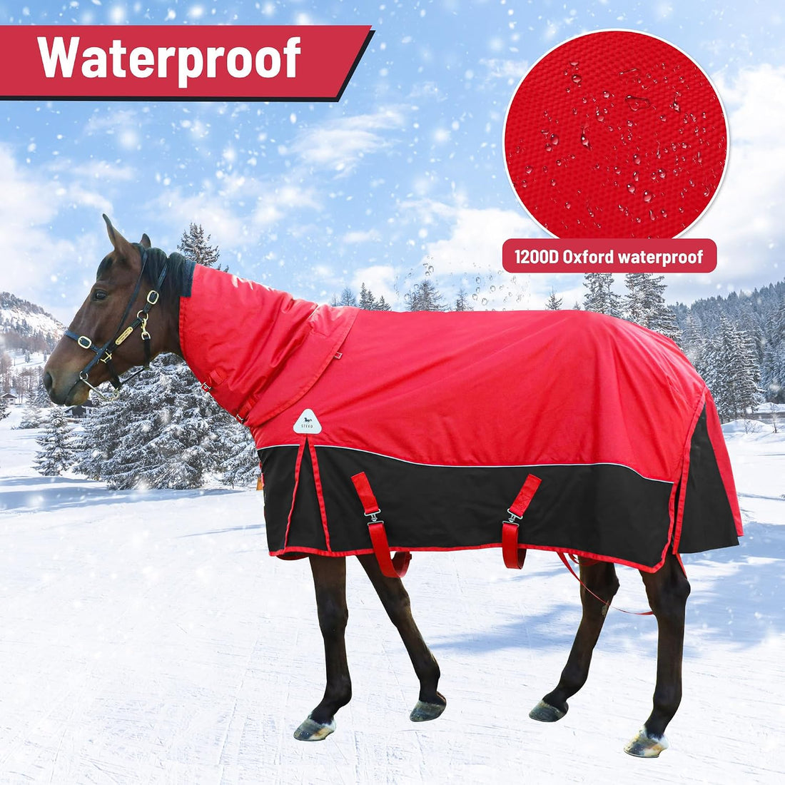 Surcingle Turnout Blankets for Horse,1680D Winter Water-Resistant