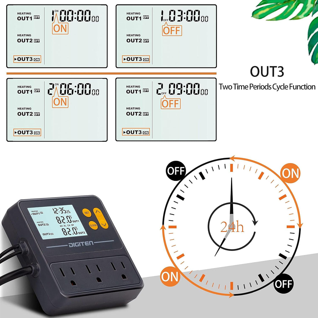 DIGITEN Day-Night Reptile Temperature Controller with Timer