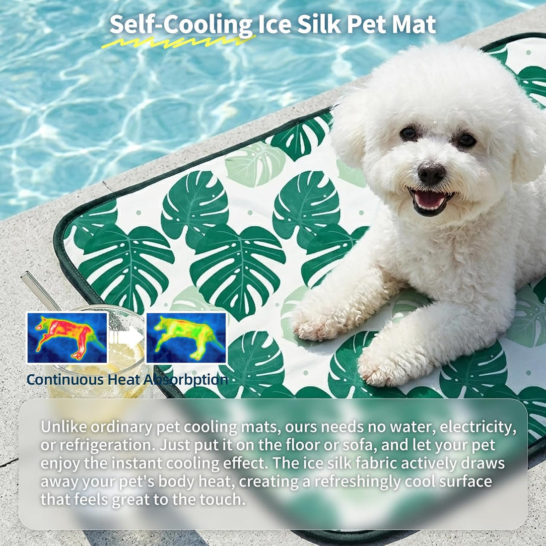 NWK Pet Cooling Mat Q-Max>0.345 Fabric for Dogs & Cats