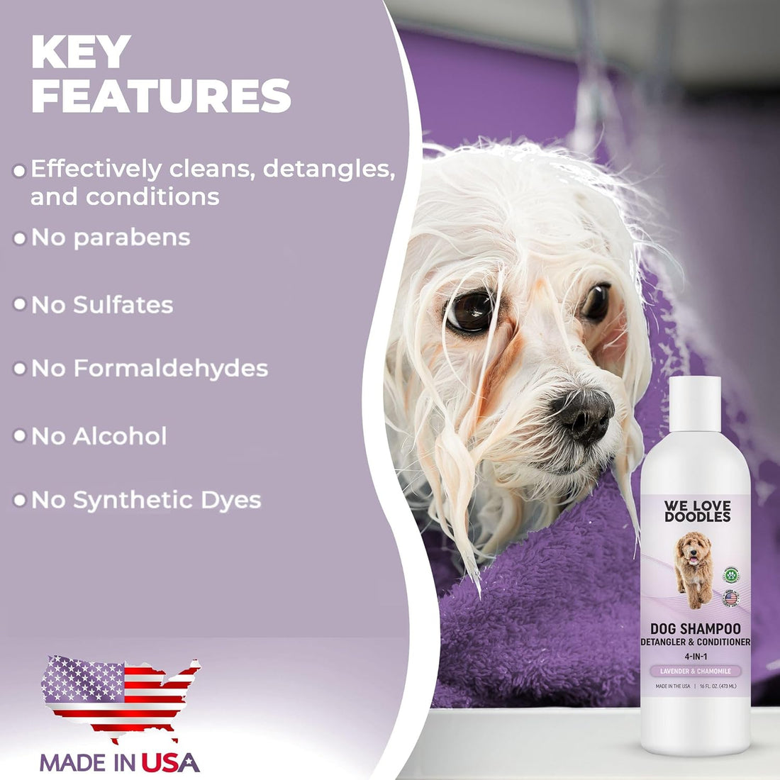 4-in-1 Dog Shampoo Dog Shampoo, Conditioner & Detangler