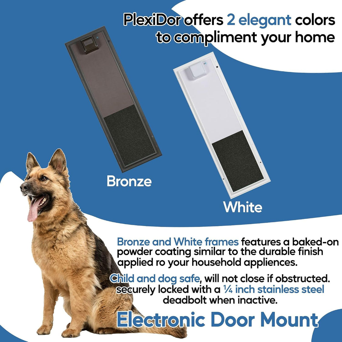 PlexiDor Performance Pet Doors Electronic Dog Door Large Bronze Door