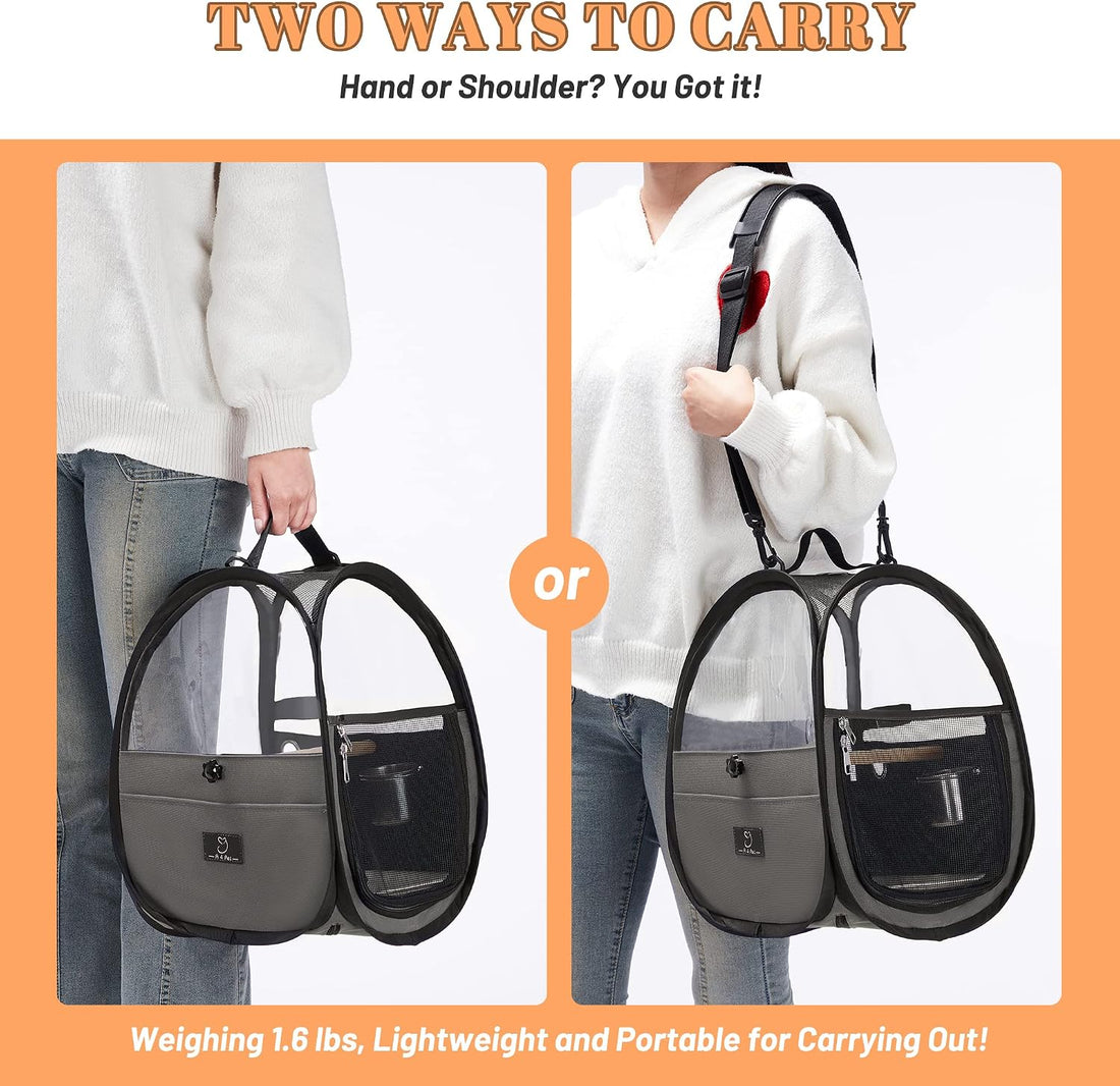 Bird Carrier for Travel with Clear Windows, Breathable Safe Fabric