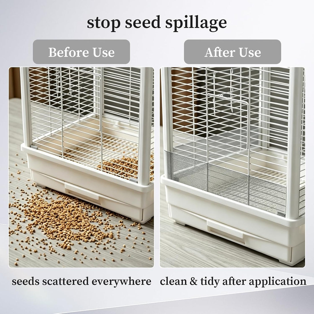 Bird Cage Seed Catcher, Breathable Cuttable Bird Cage Net Mesh