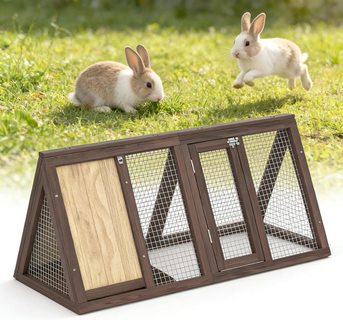 Small Chicken Coop, Wooden Rabbit Hutch Outdoor(Modern Grey)