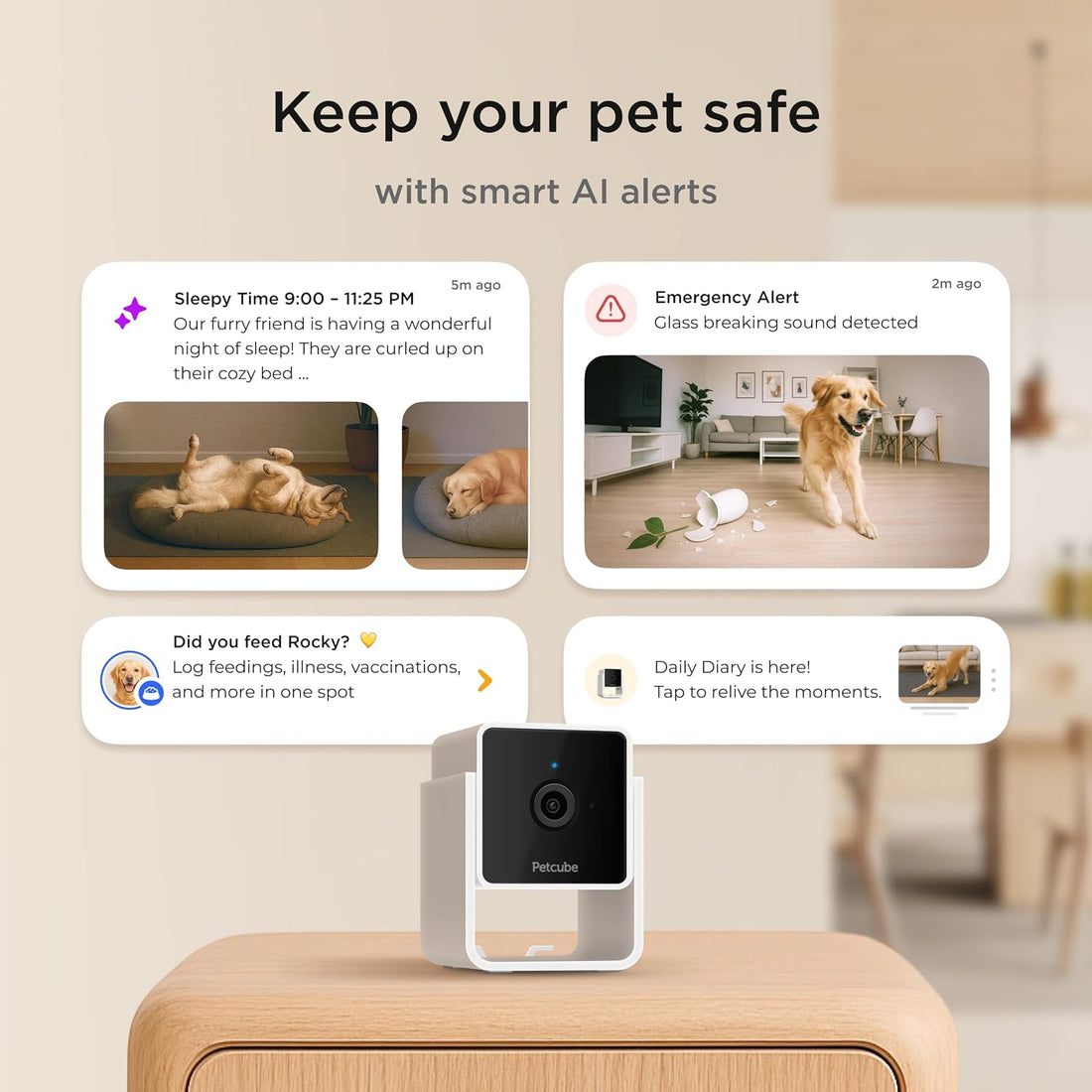 Petcube Cam | Indoor Wi-Fi Pet and Security Camera with Phone App
