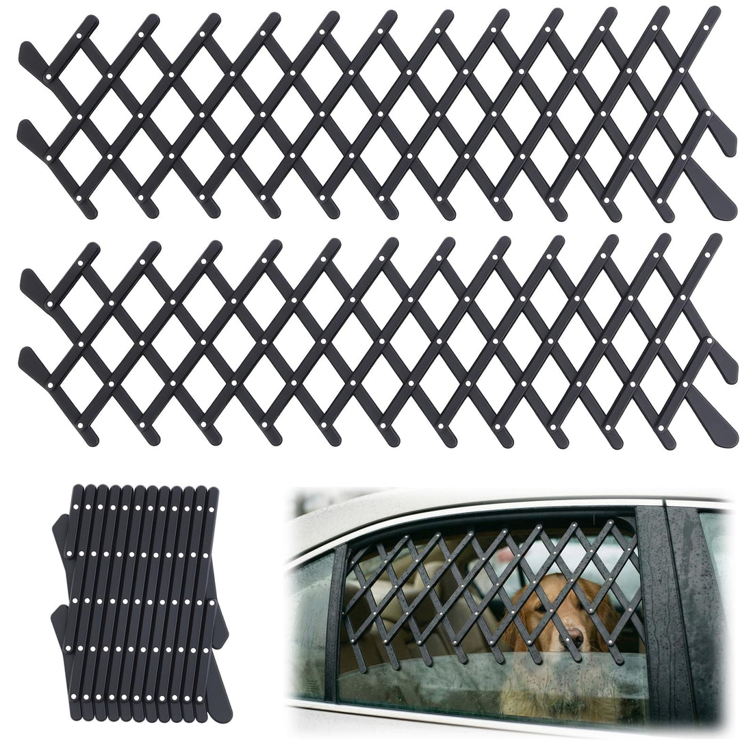 Sunnymove 2 Pcs Car Truck Window Pet Gate
