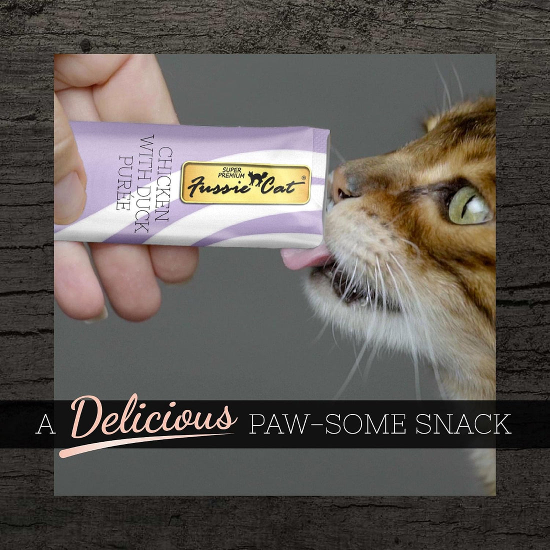 Fussie Cat Chicken & Duck Puree, Lickable Cat Treats, 0.5oz x4