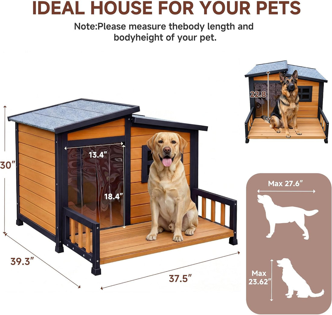 RUNSHED Insulated Outdoor Dog House for Small and Medium-Sized Dogs