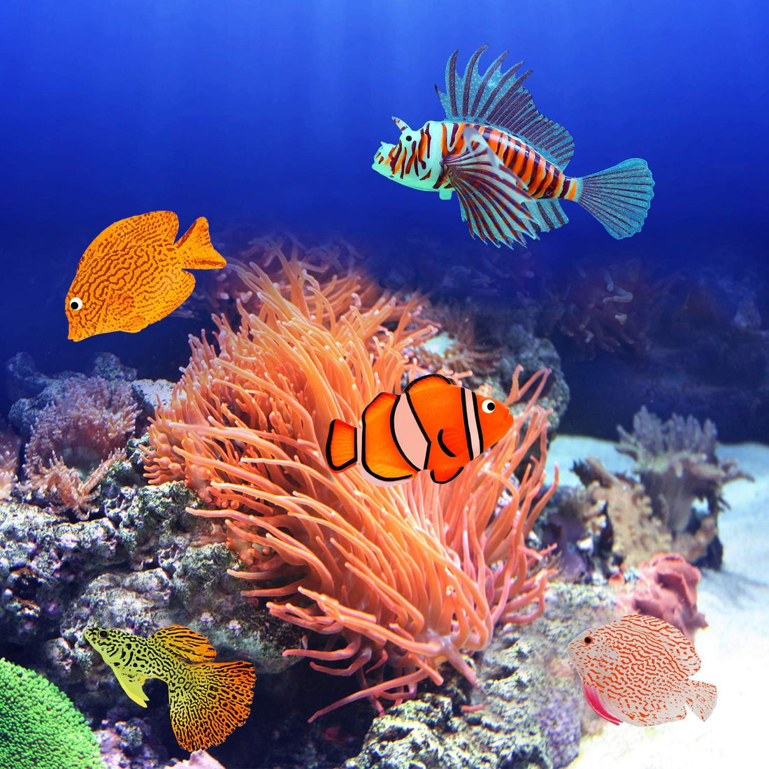 Weewooday 7 Pcs Artificial Fish Glowing Effect