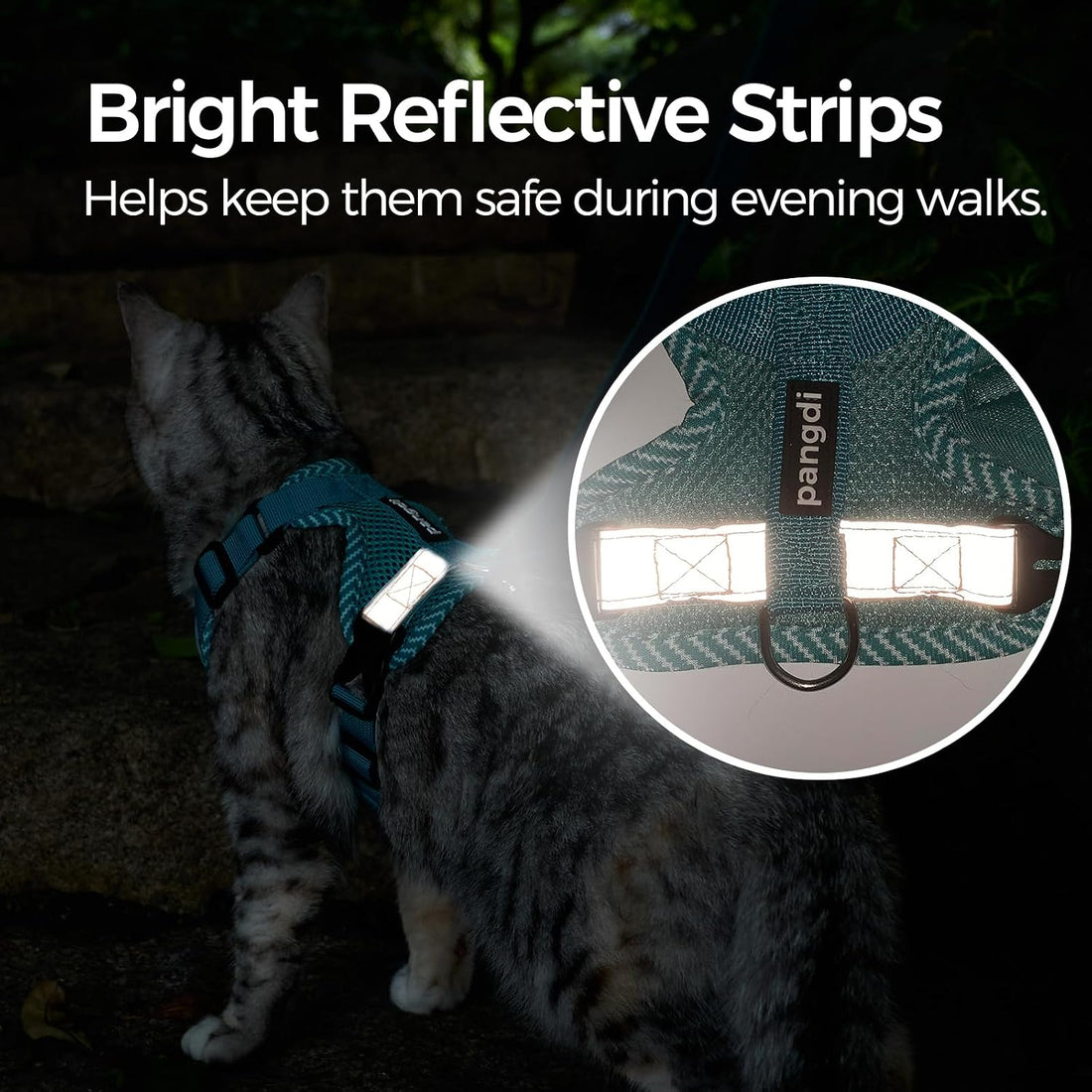 Cat Harness and Leash Set, Soft Mesh Cat Vest, Turquoise, XL