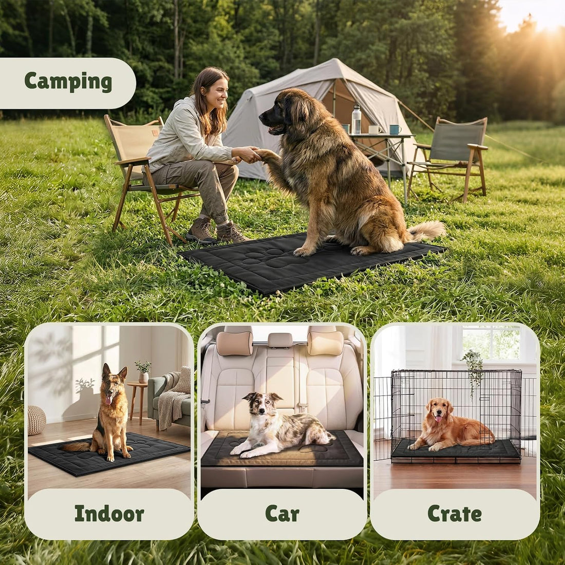 Chew Proof Dog Crate Pad, Indestructible Durable Dog Crate Mat