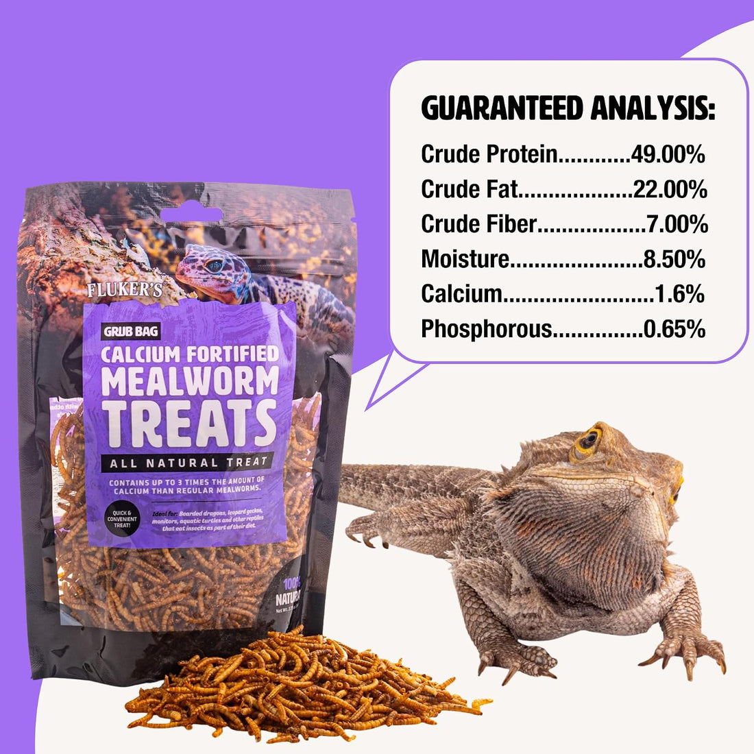 Fluker’s Grub Bag All Natural Calcium Fortified Mealworm Treats