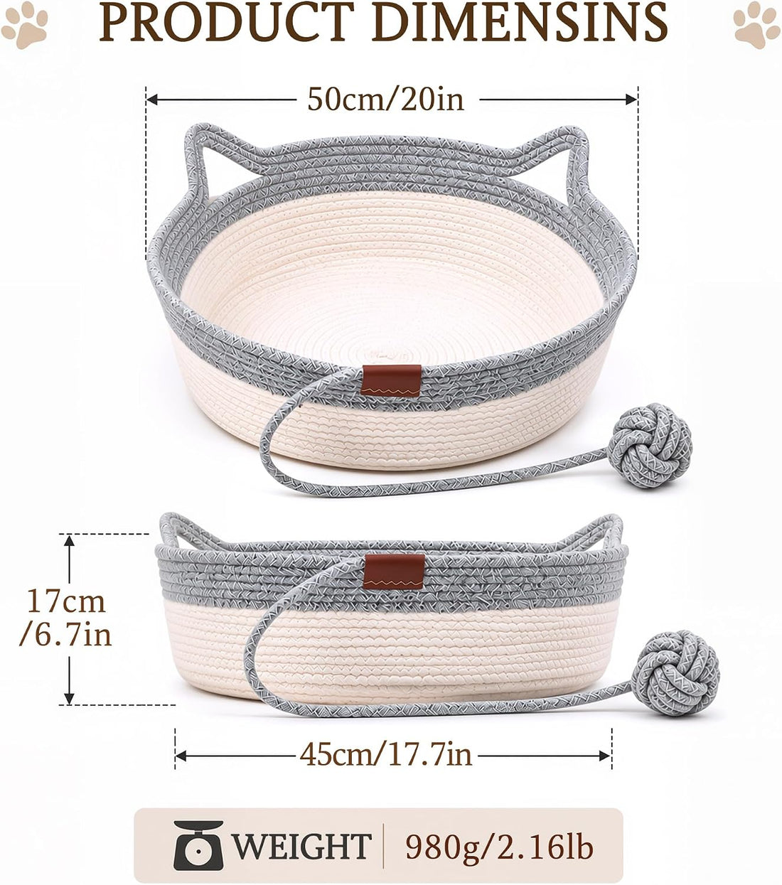 Large Instinct Basket for Cats: 20 Inch Space to Stretch & Turn