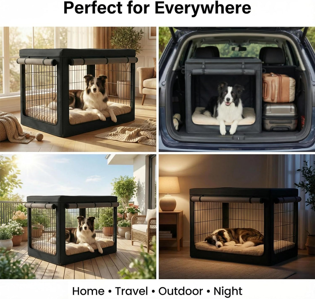 48 Inch Dog Crate Cover,1680D Heavy Duty Waterproof Oxford Kennel
