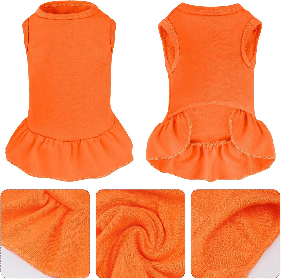 Dog Dresses Cat Skirt Solid Color Dog Clothes Summer Sleeveless Puppy