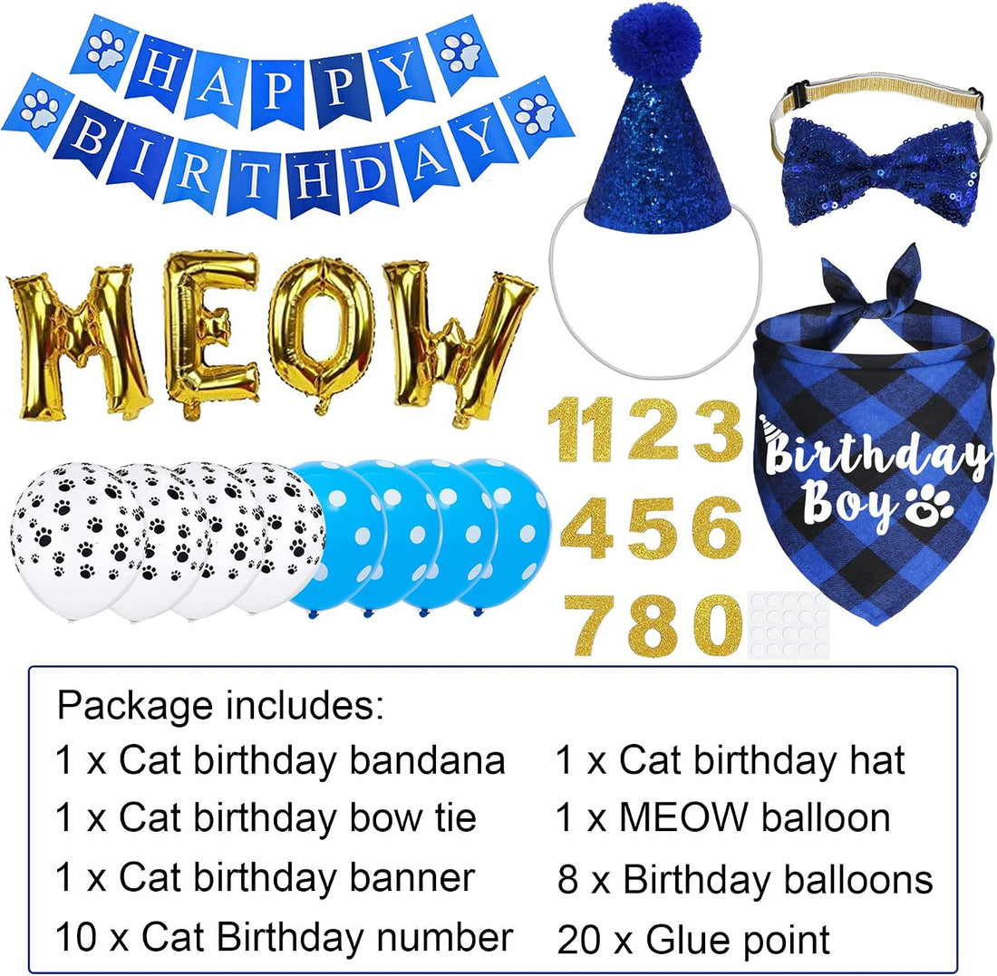 JOTFA Cat Birthday Party Supplies