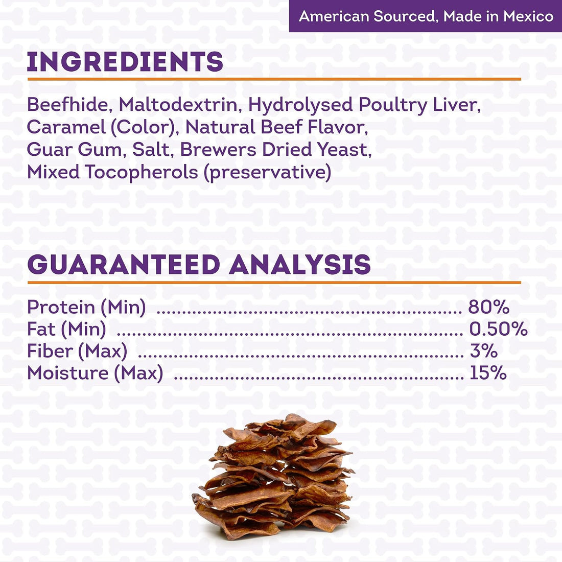 American Sourced Beefhide Chips Dog Chew Treats - Beef Flavor