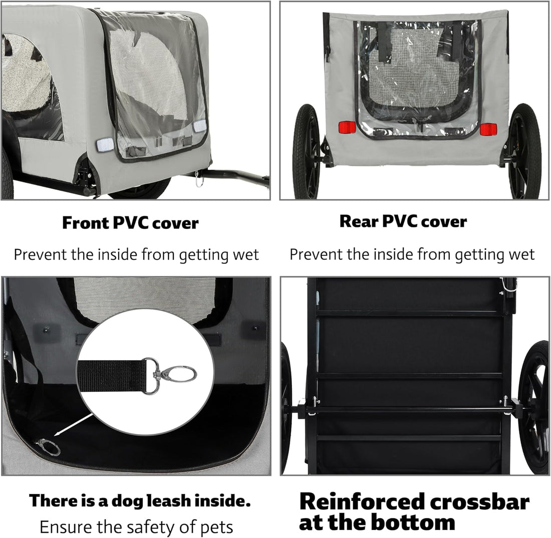 KEIKI Dog Bike Trailer with Built-in Leash