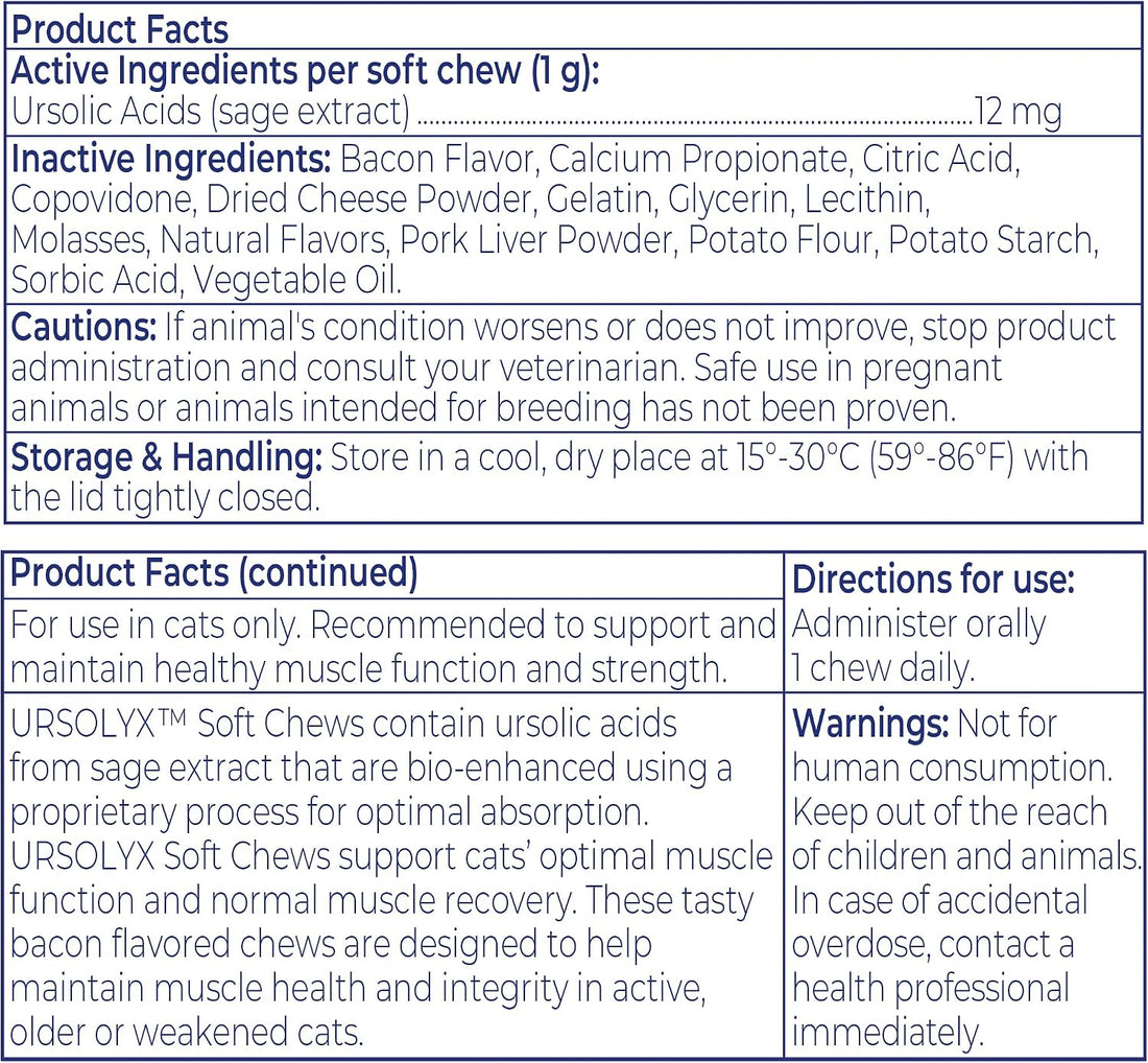 URSOLYX Soft Chews for Cats, Muscle Health Support, 60 Count