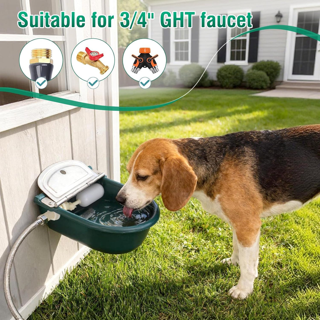2 Set Automatic Water Bowl Livestock Waterer for Horse Cattle Sheep