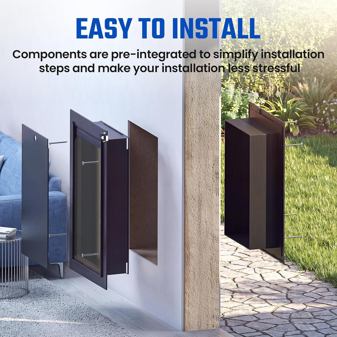 Dog Door for Wall, All Aluminum Large Doggy Door Doggie door