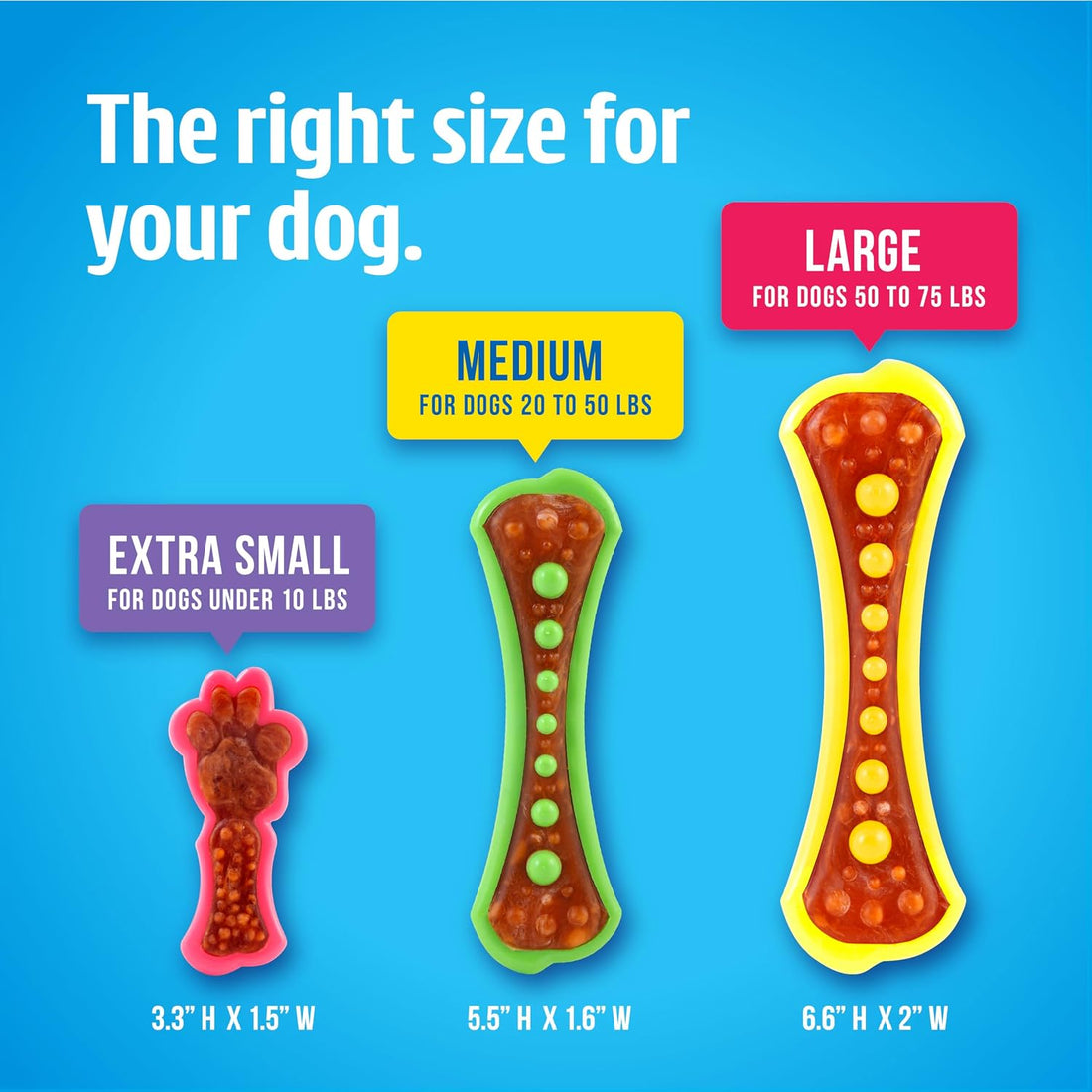 Hartz Chew 'n Clean Dental Duo Dog Treat & Chew Toy, Color Varies