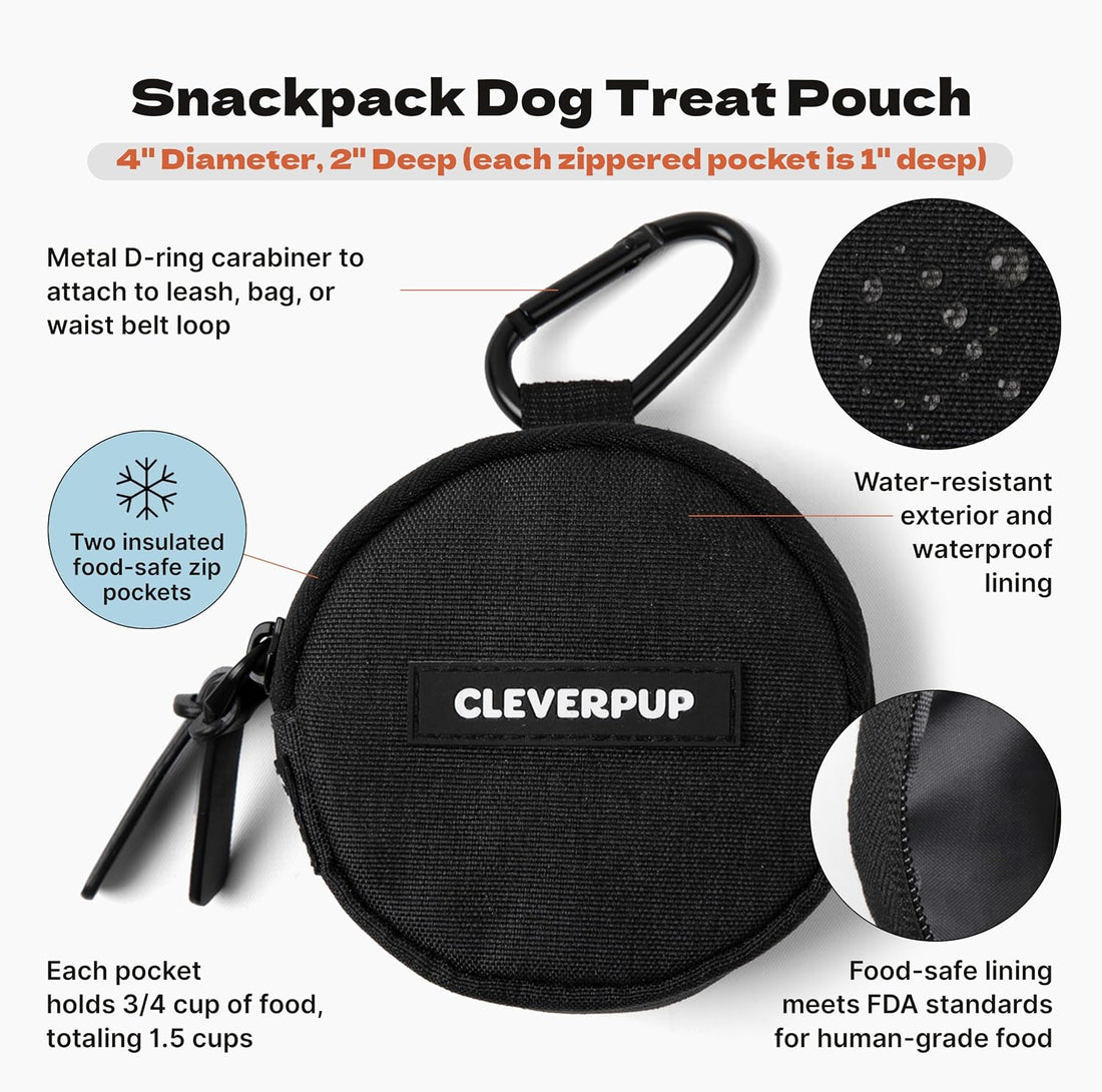 Cleverpup Snackpack Double Insulated Dog Treat Pouch