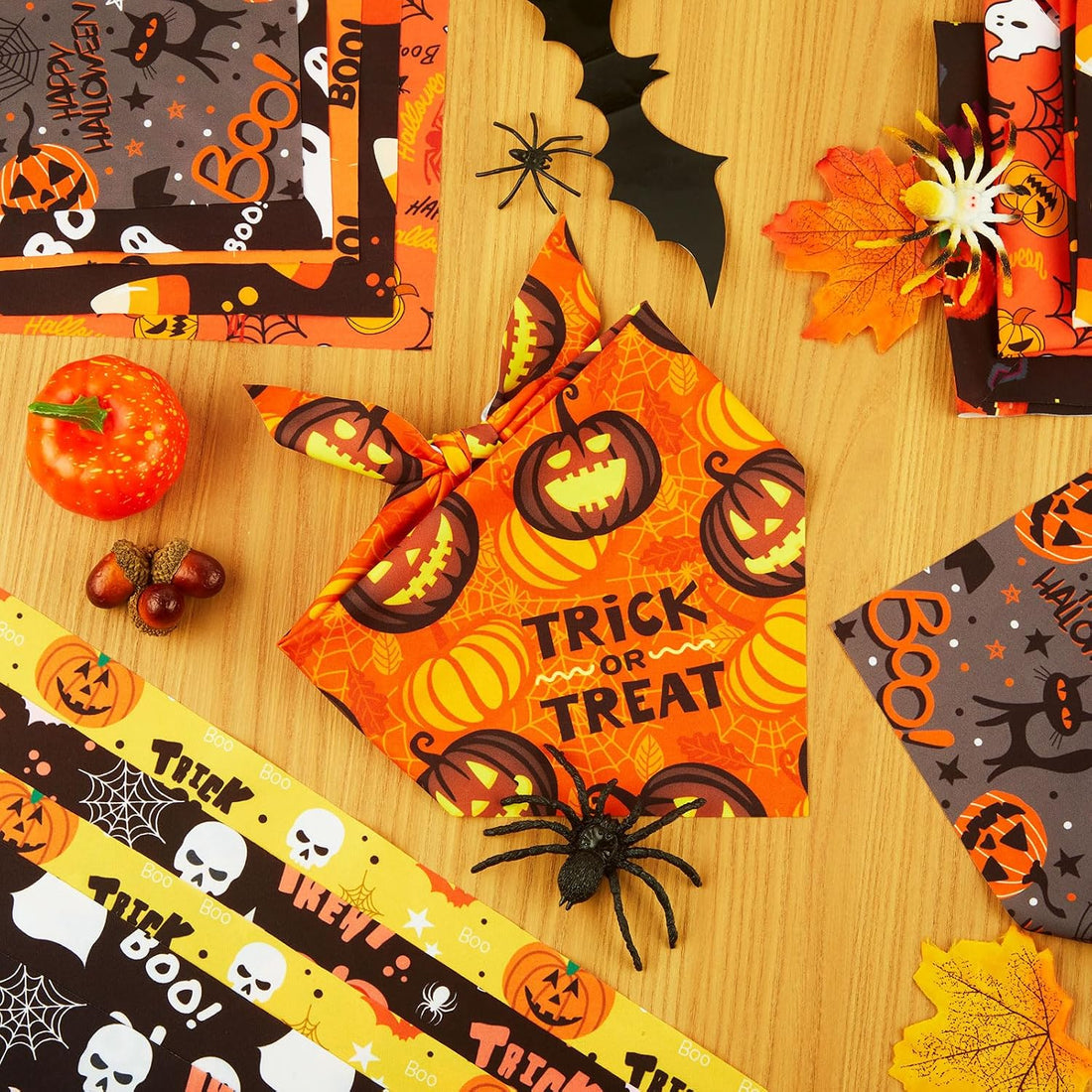 Weewooday 50 Pcs Halloween Dog Bandanas Bulk