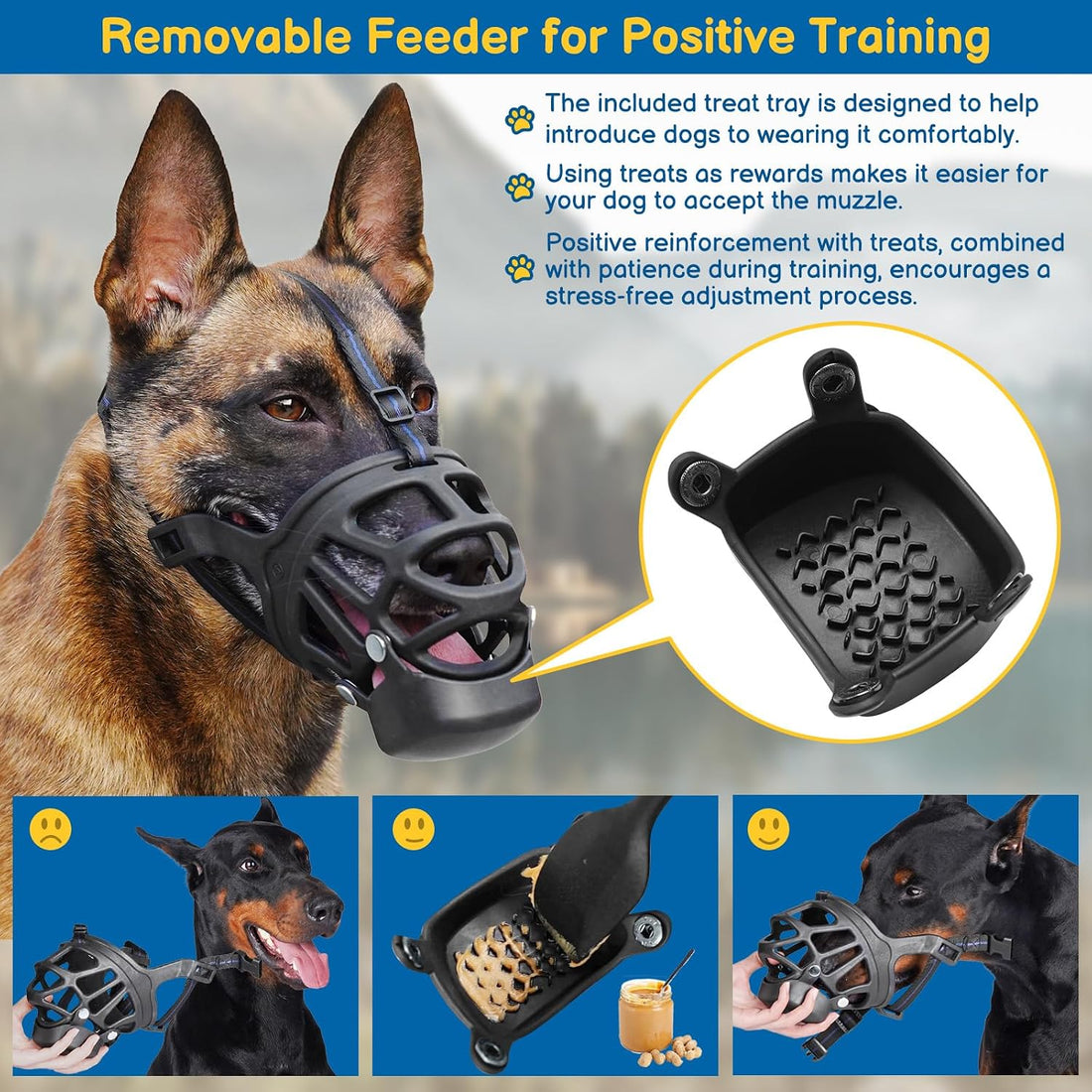 BARKLESS Basket Muzzle for Dogs