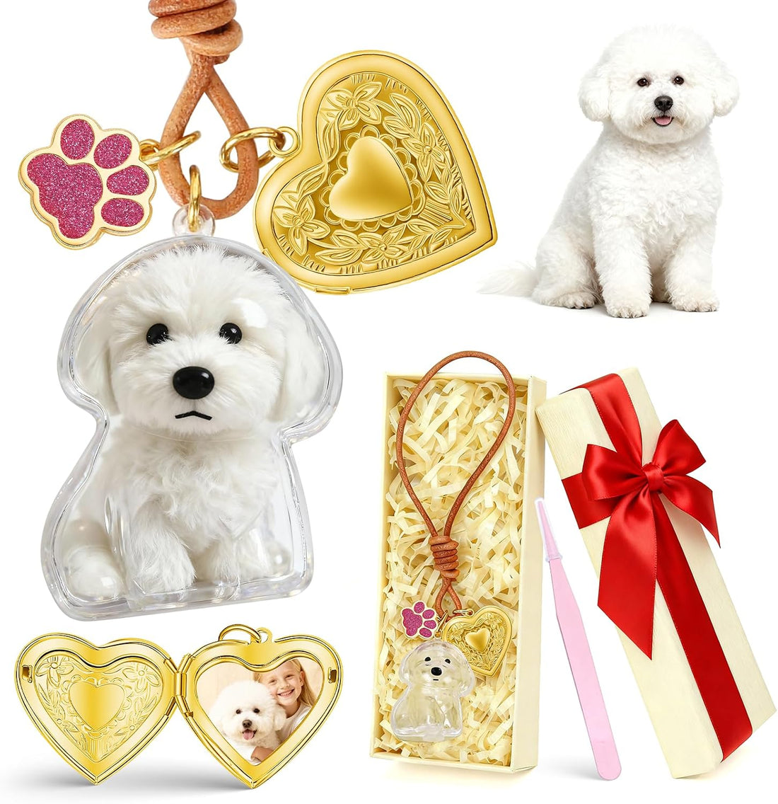 Shih Tzu Dog Hair Keychain, Pet Fur Keepsake, Dog Fur Keepsake