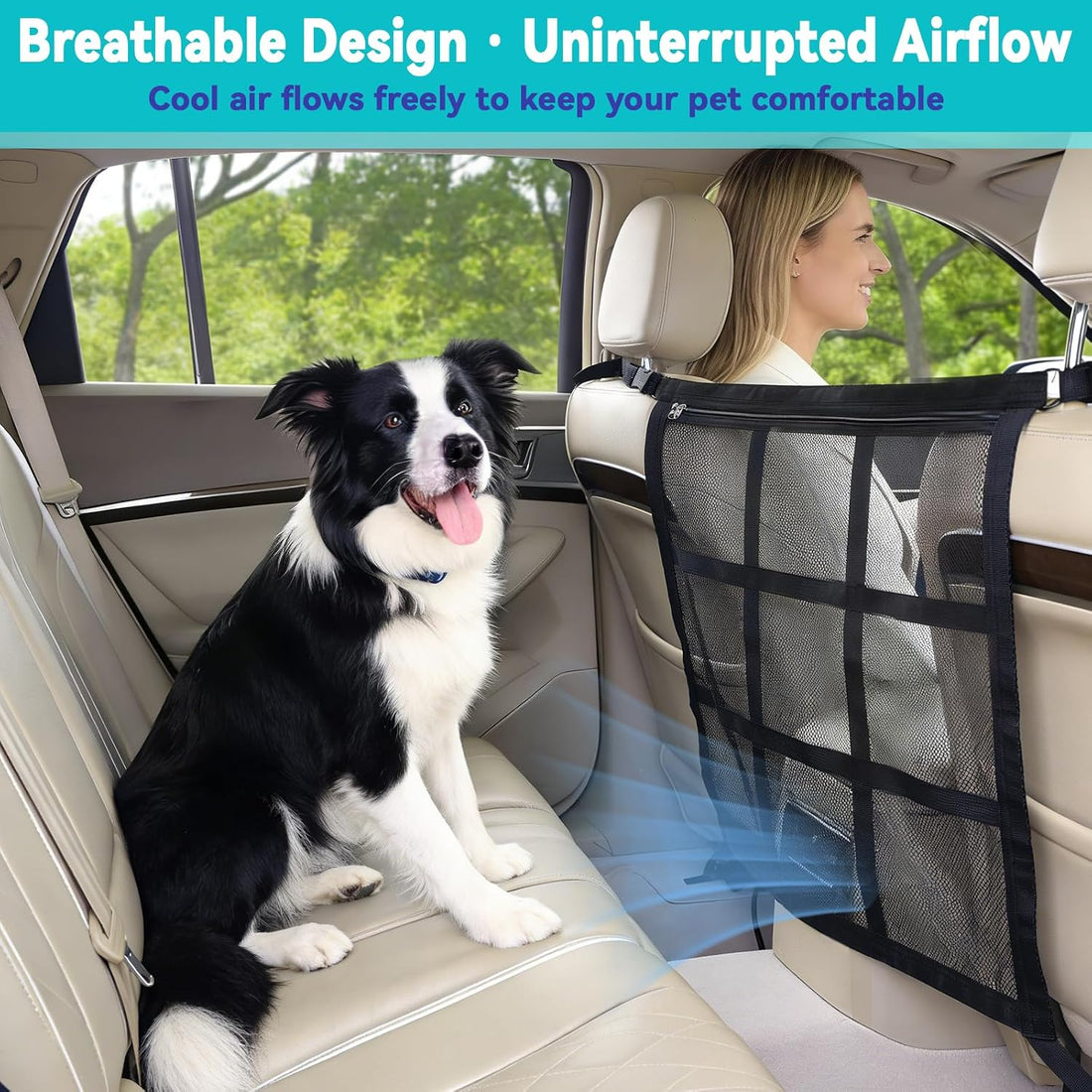 Dog Car Barrier,9-Grid Reinforced,Easy-Install Car Net for Dogs