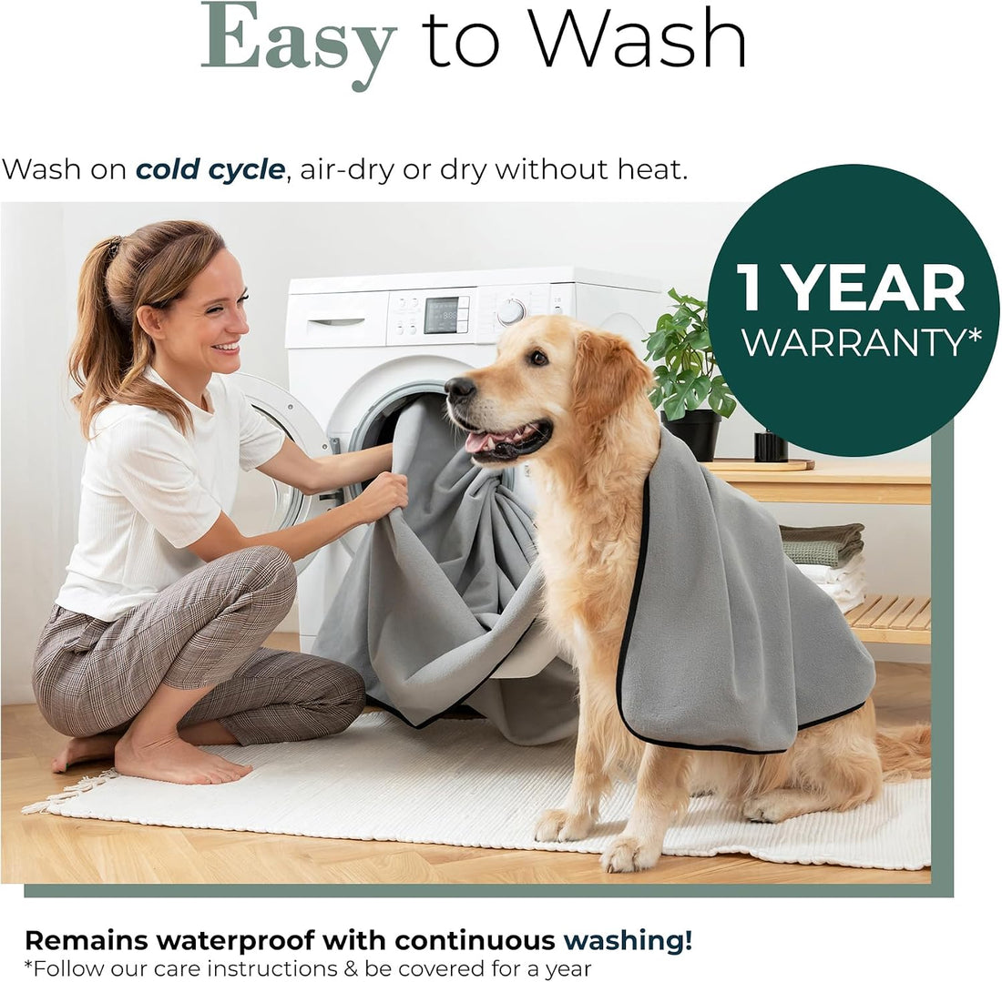 Callarome Waterproof Blanket for Bed & Couch Protection, Grey, 80"x90"