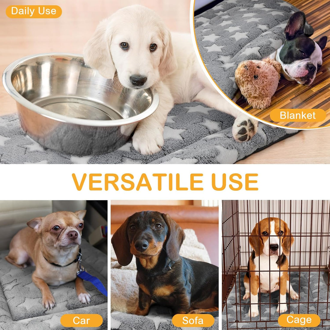 VitalCozy 4 Pcs Dog Crate Pads