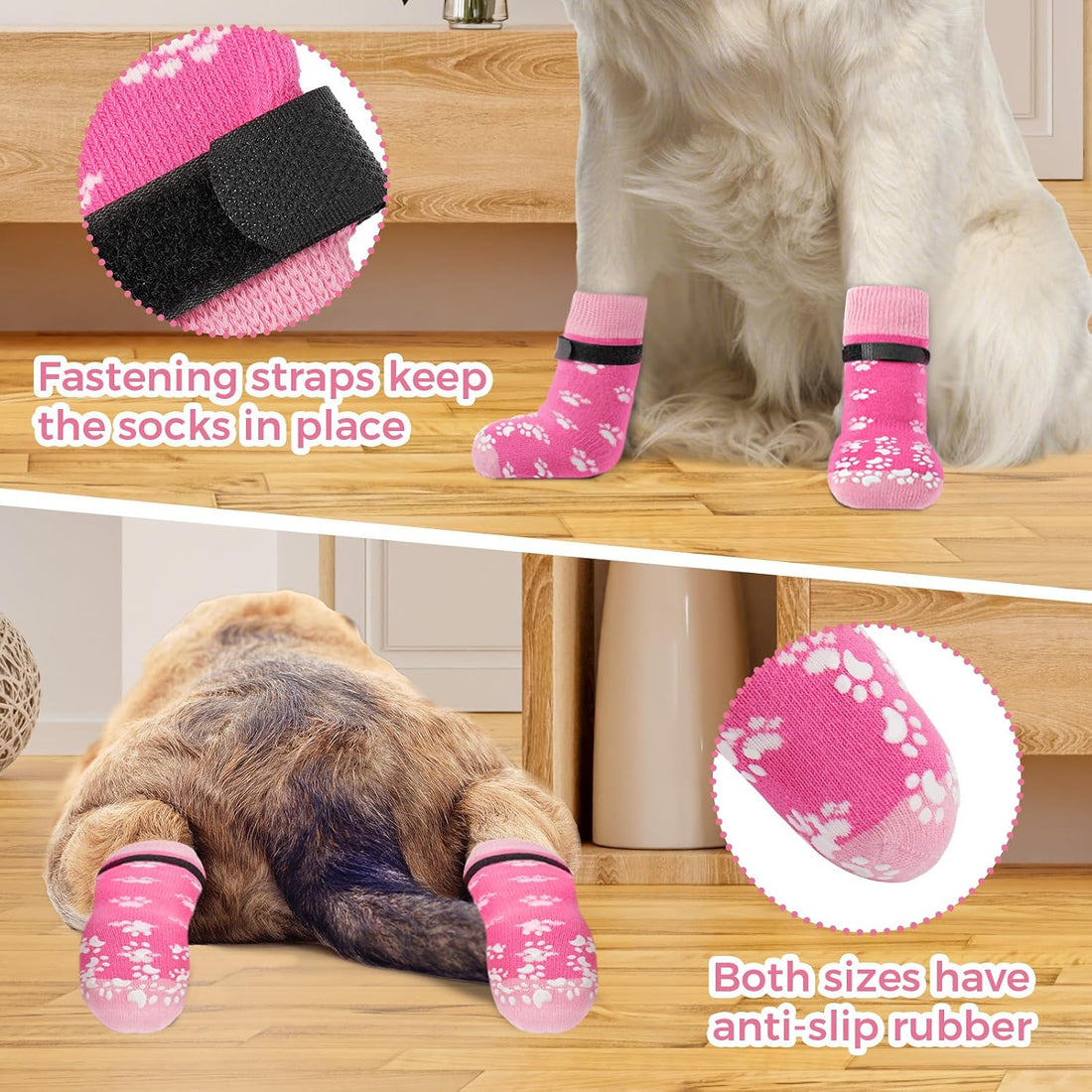 Anti-Slip Dog Socks Prevent Licking Paws,Dog Socks with Grippers