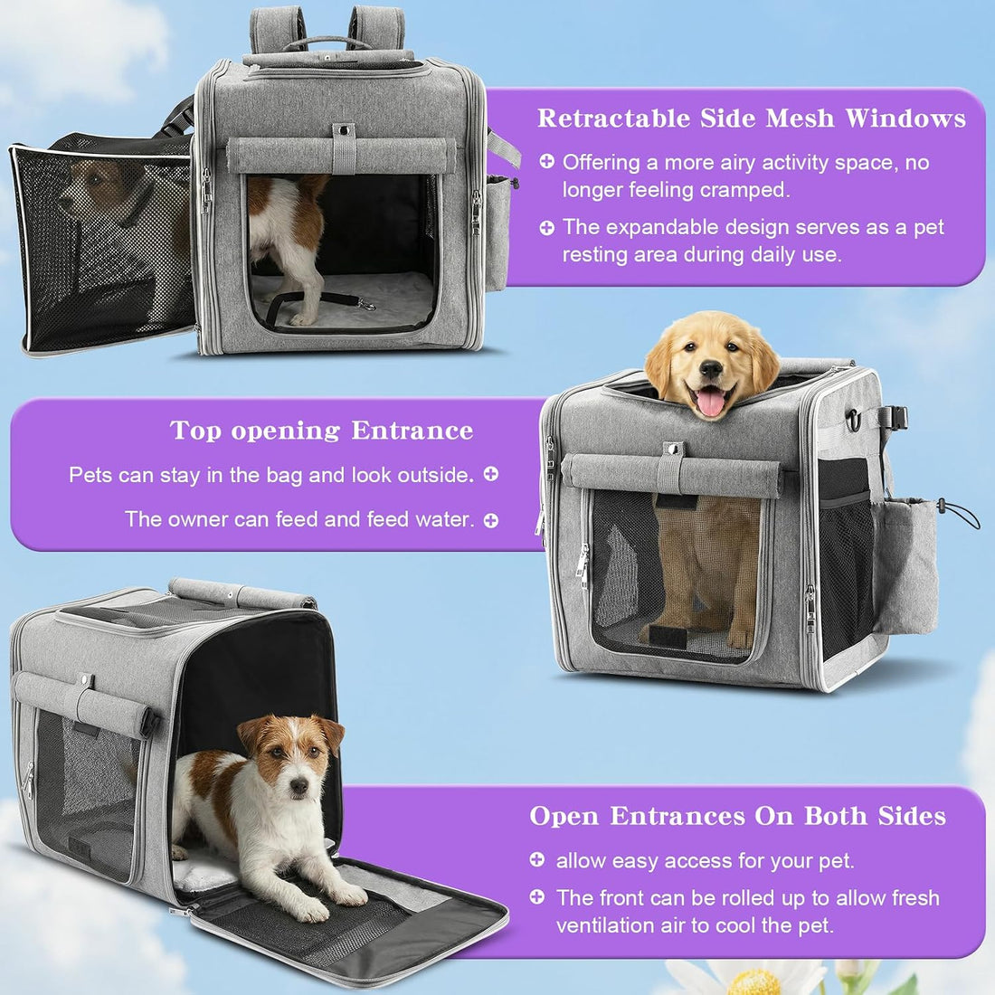 Expandable Dog Bike Basket with Secure Mounting Bracket