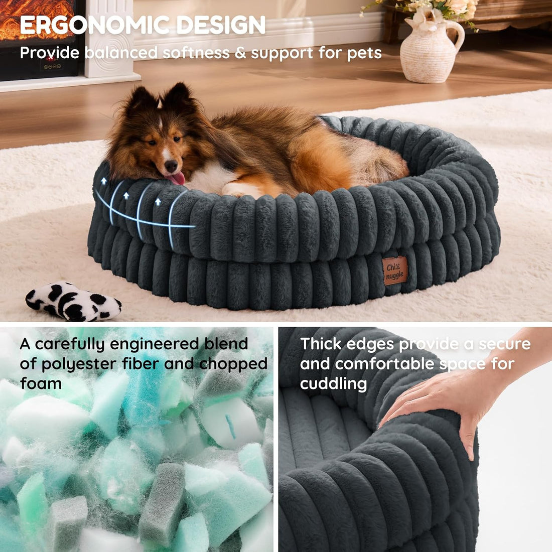 ChiXnuggle Orthopedic Dog Bed for Medium Dogs